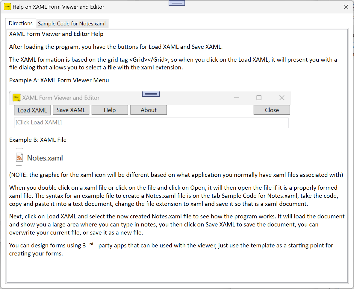 XAML Form Viewer and Editor
